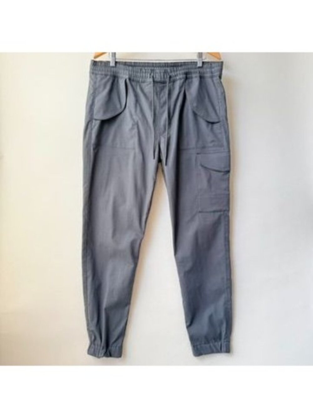 7 For All Mankind Cargo Jogger Pants Mens Size L Gray Utility Track B209